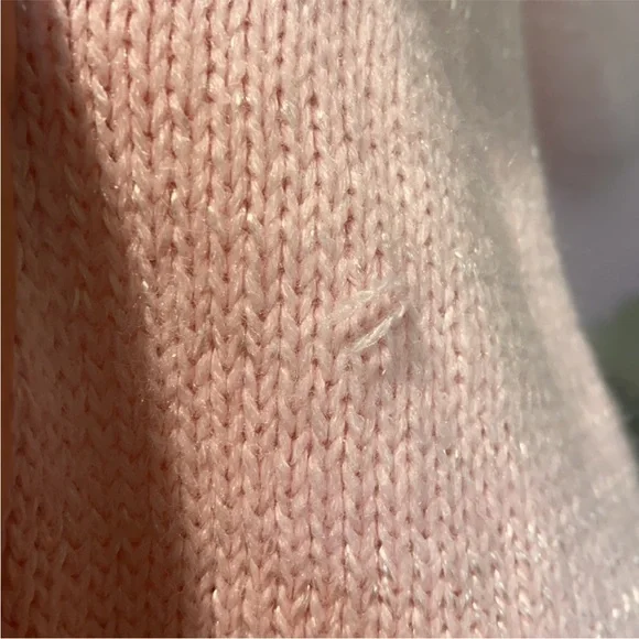 Women's Jaclyn Smith Pink V-Neck Vintage Sweater with Floral Embroidery Size L - Picture 10 of 12